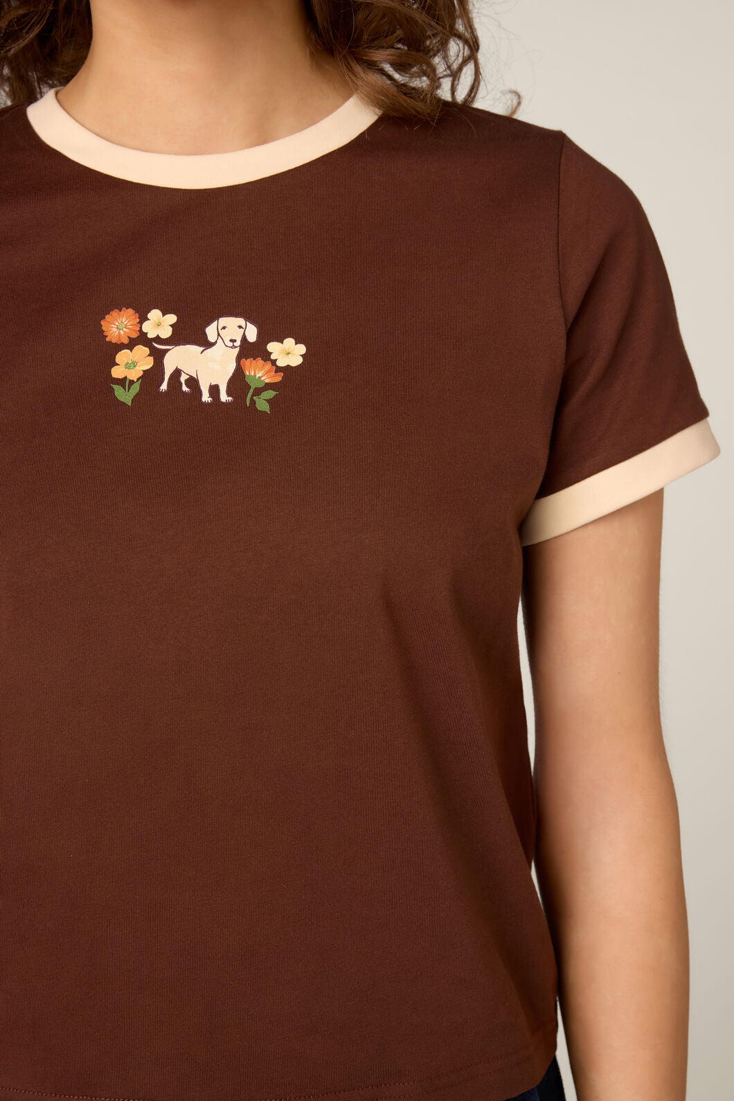 Princess Highway - Sweet Dog Printed Tee - chocolate