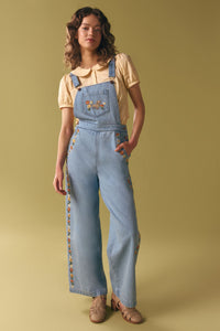 Princess Highway - Sweet Dog Embroidered Overall - blue-denim