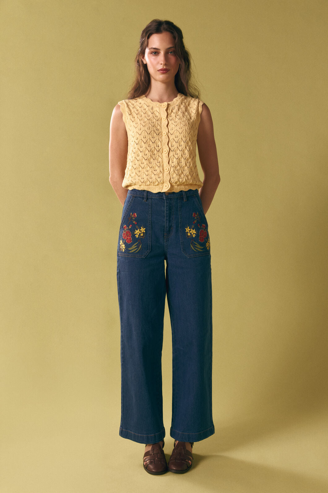 Princess Highway - Gumnut Flora Embroidered Jean - blue-denim