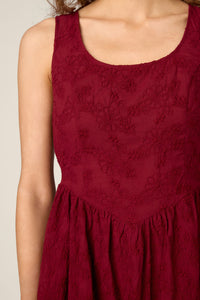 Princess Highway - Bethany Broderie Midi Dress - red