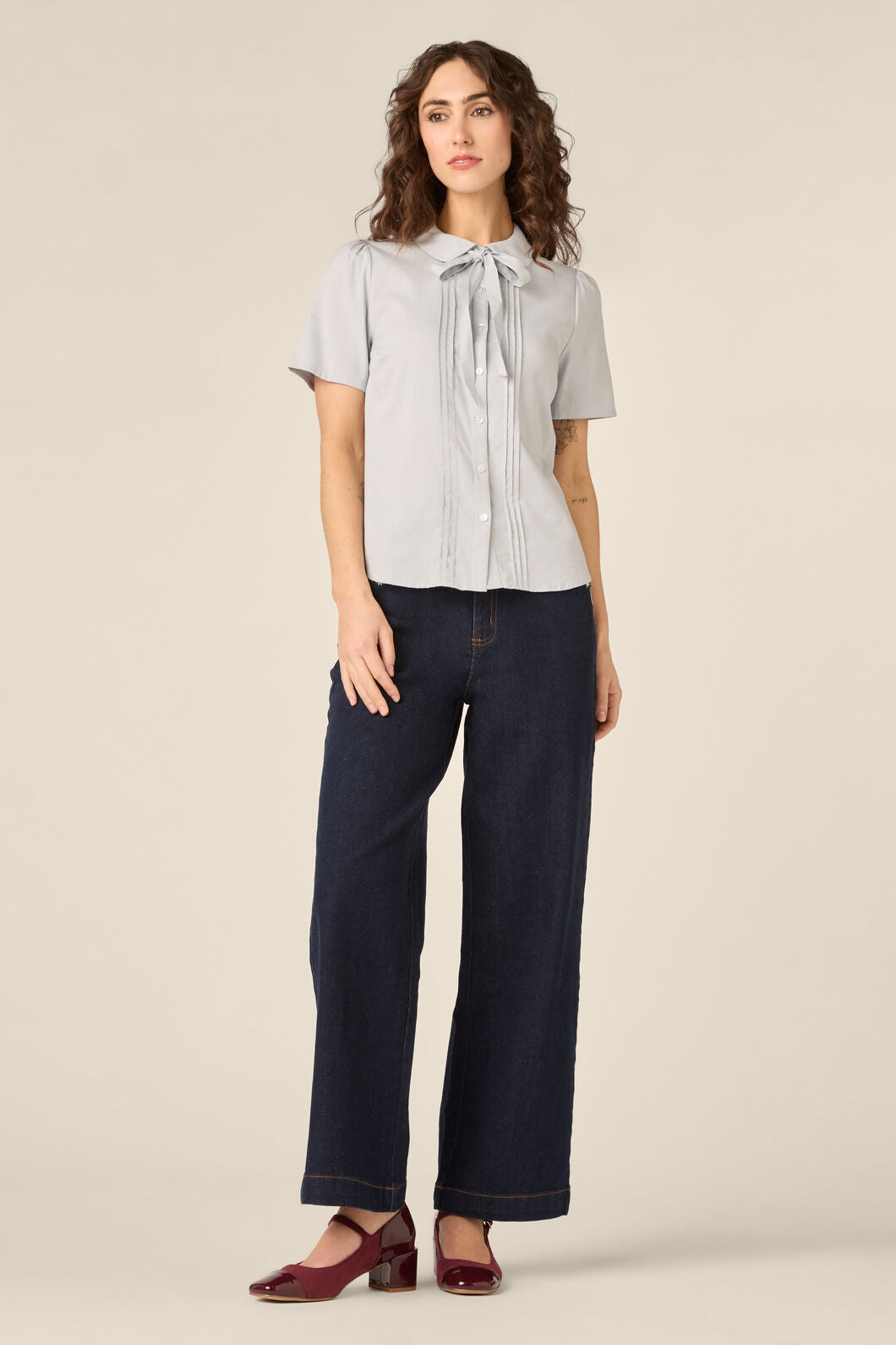 Princess Highway - Lizzy Short Sleeve Blouse - blue