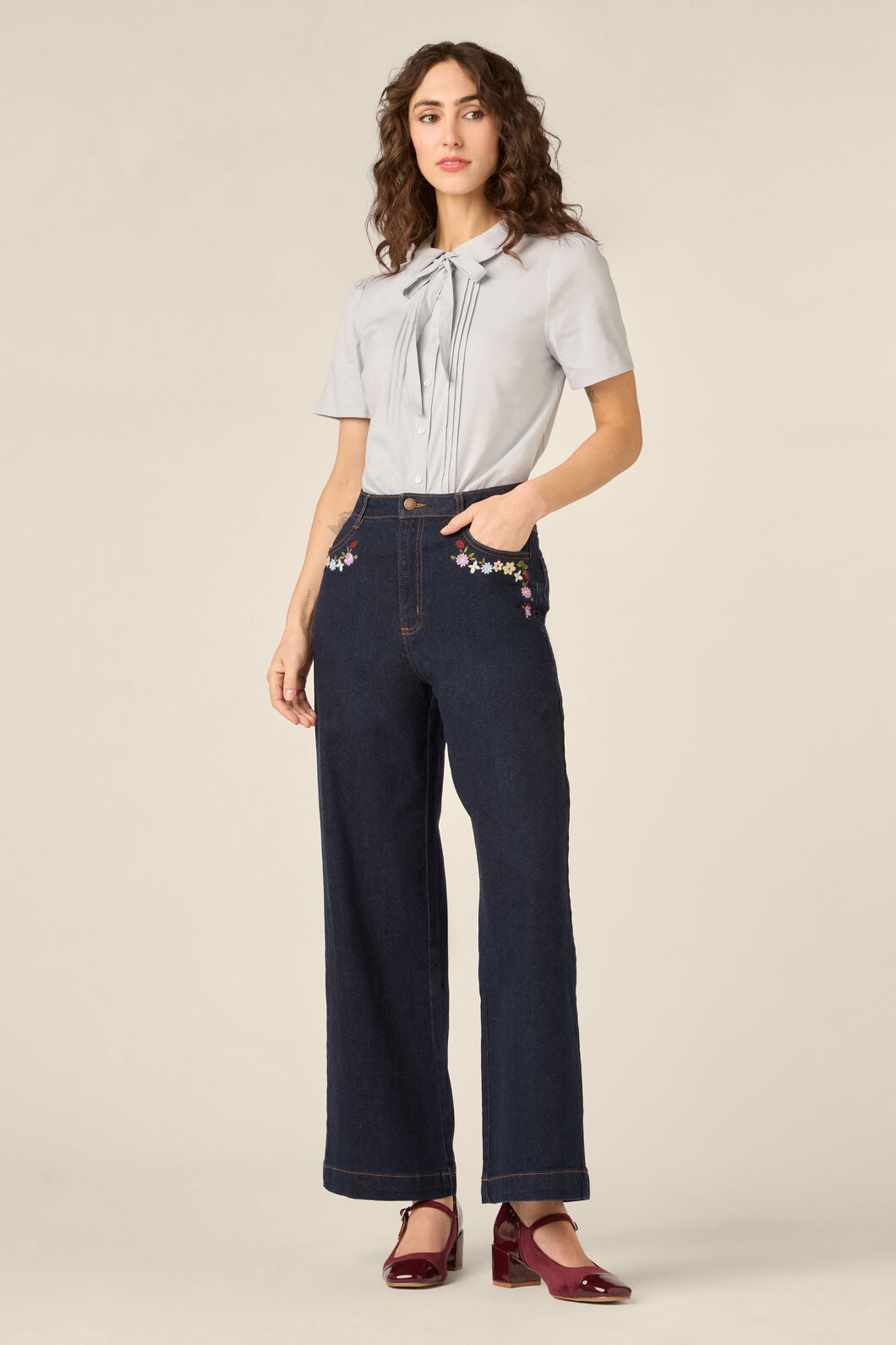 Princess Highway - Lizzy Short Sleeve Blouse - blue