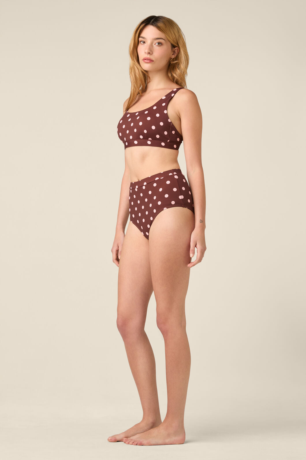 Princess Highway - Polka Dot Bikini Top - chocolate