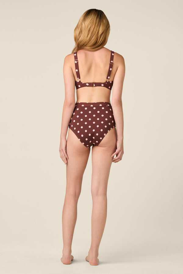 Princess Highway - Polka Dot Bikini Top - chocolate