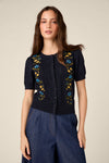 Princess Highway - Chloe Embroidered Cardigan - navy