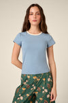 Princess Highway - Jodie Contrast Bind Ringer Tee - blue