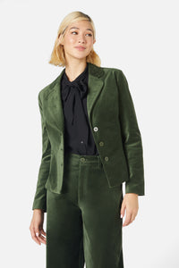 Princess Highway - Rachel Velvet Blazer - forest