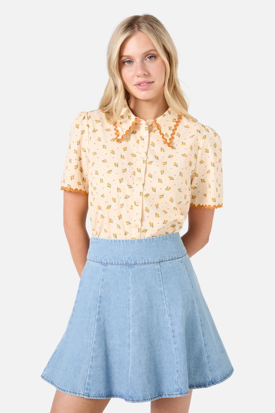 Princess Highway - Holly Short Sleeve Blouse - cream