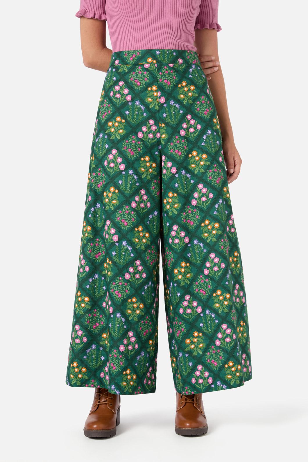 Princess Highway - Lattice Floral Culotte - green