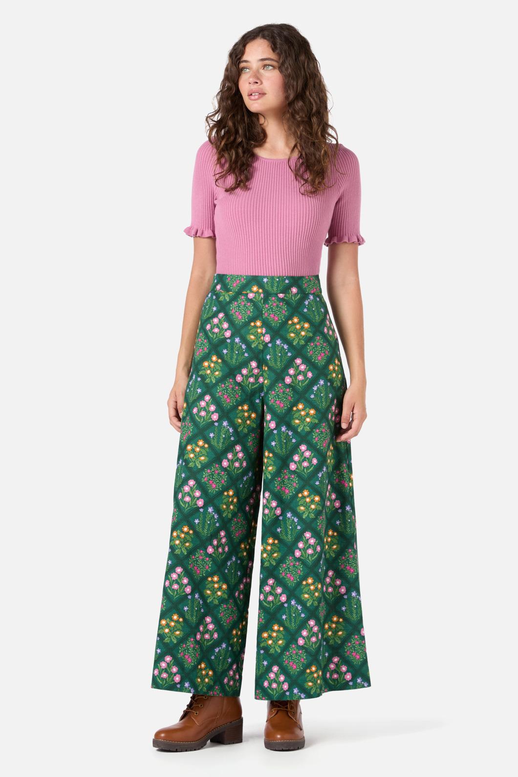 Princess Highway - Lattice Floral Culotte - green