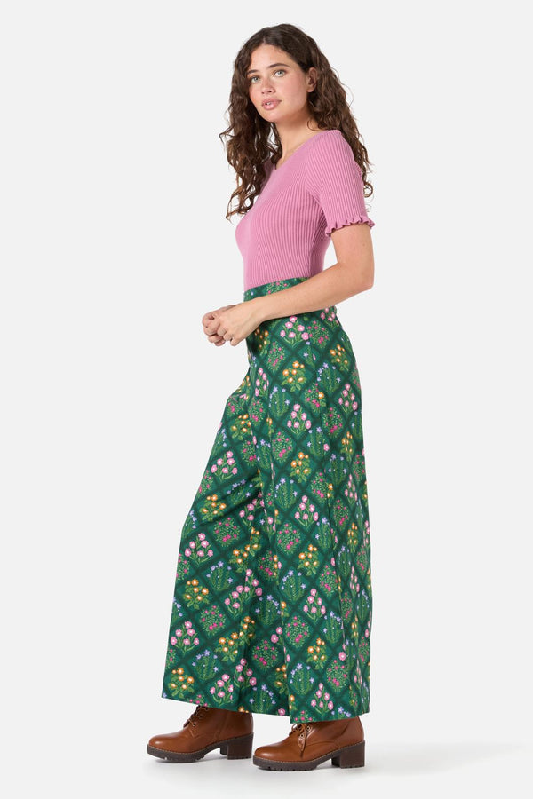 Princess Highway - Lattice Floral Culotte - green