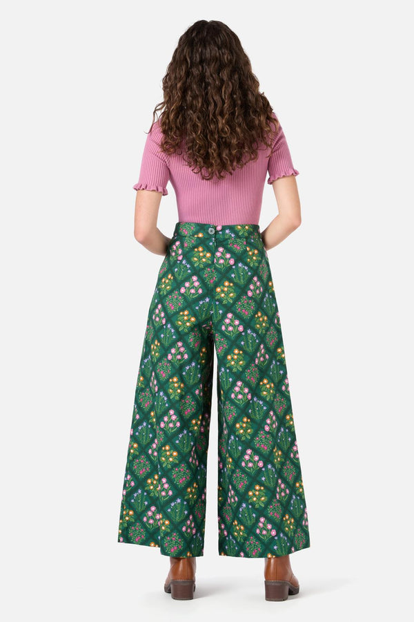 Princess Highway - Lattice Floral Culotte - green