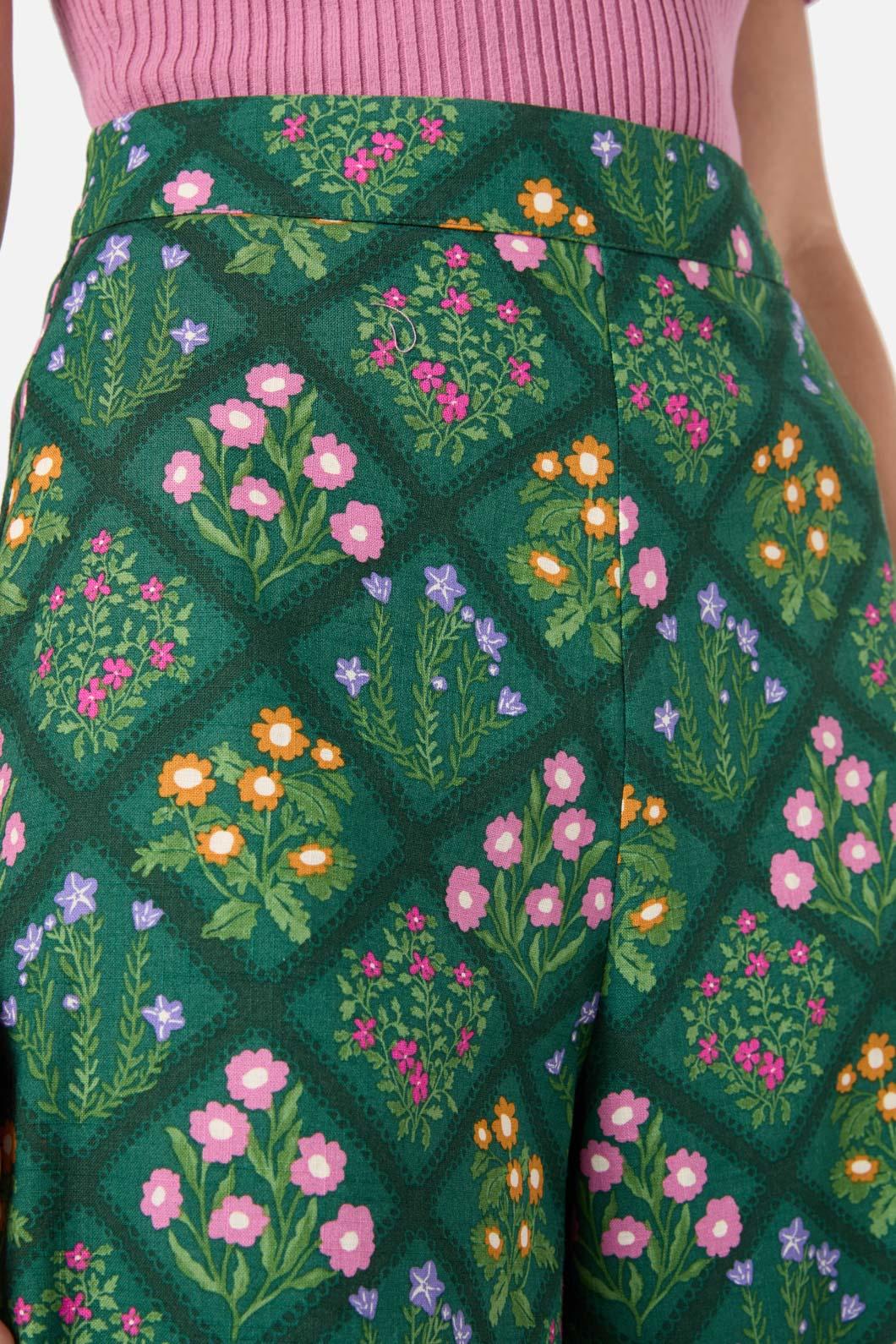 Princess Highway - Lattice Floral Culotte - green