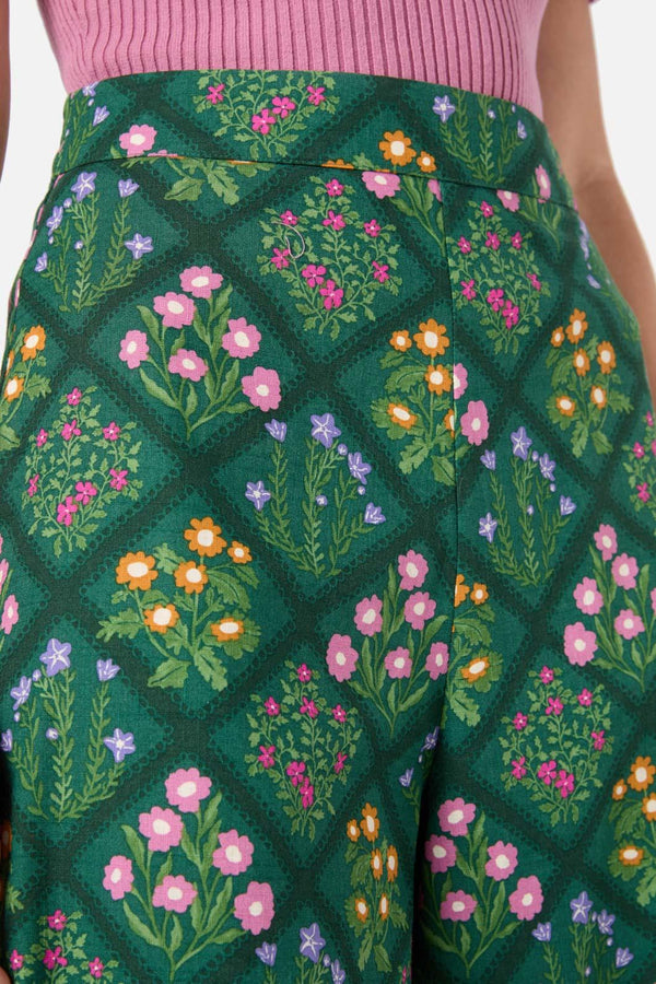 Princess Highway - Lattice Floral Culotte - green