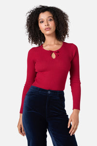 Princess Highway - Anna Bow Knit Top - red