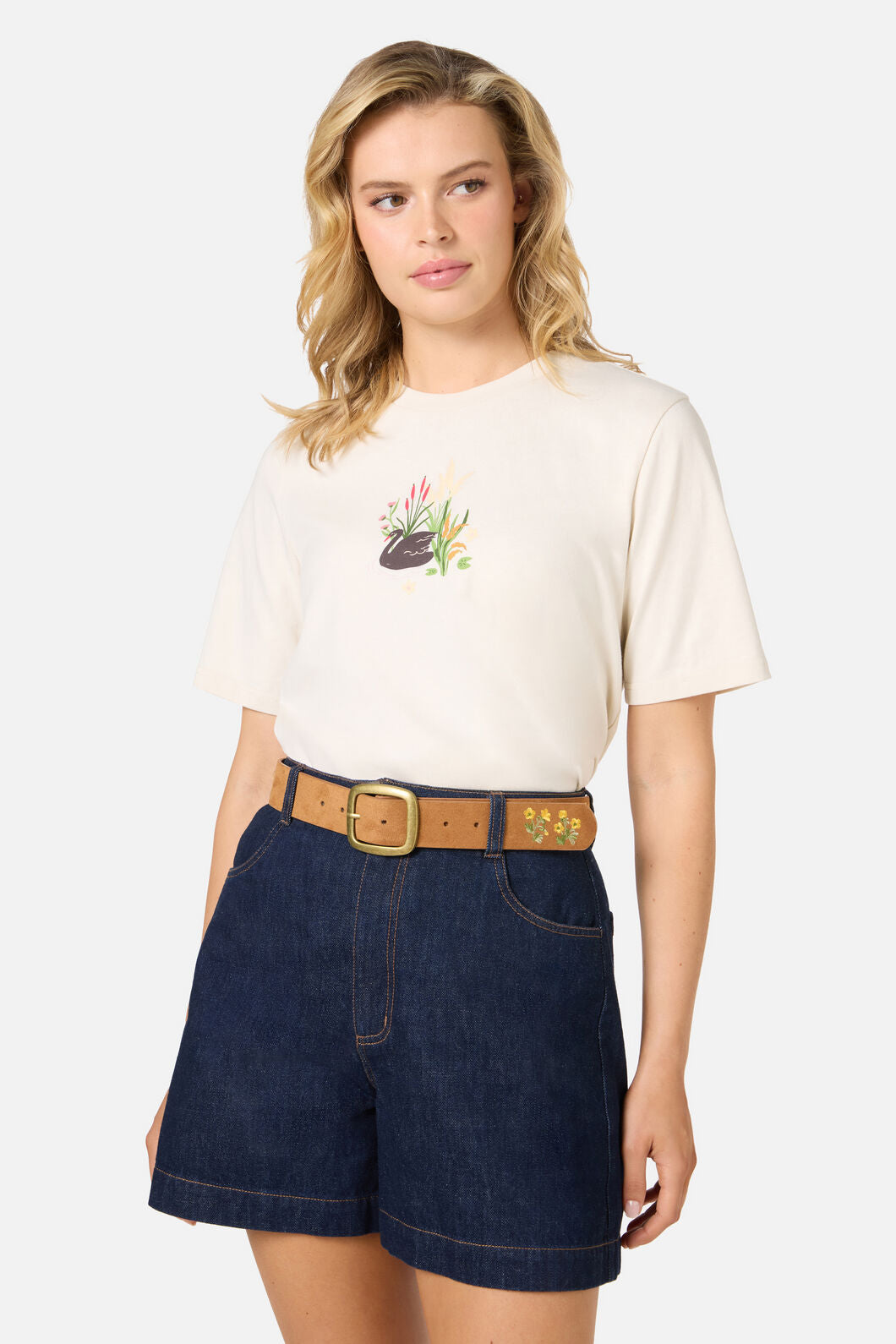 Princess Highway - Buttercup Embroidery Belt - tan
