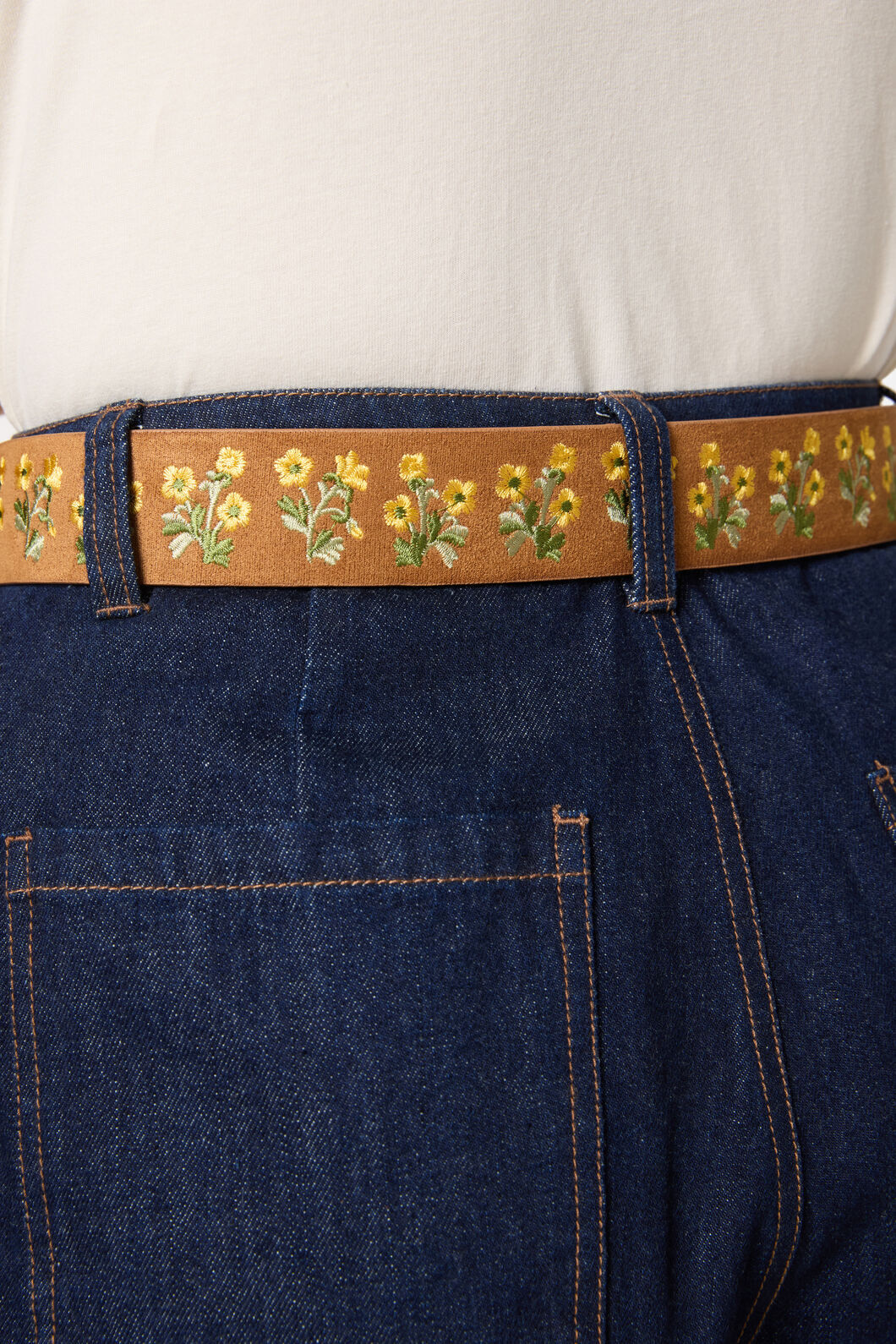 Princess Highway - Buttercup Embroidery Belt - tan