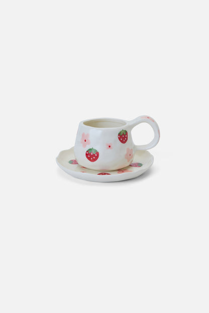 Strawberry Cup & Saucer Set