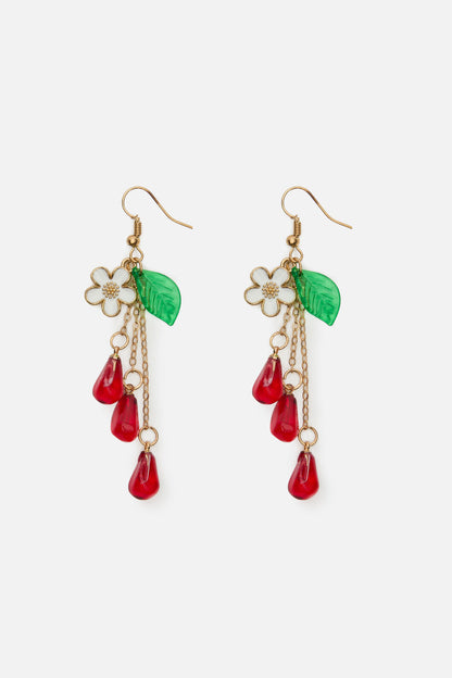 Princess Highway - Pomegranate Seed & Daisy Earri - red