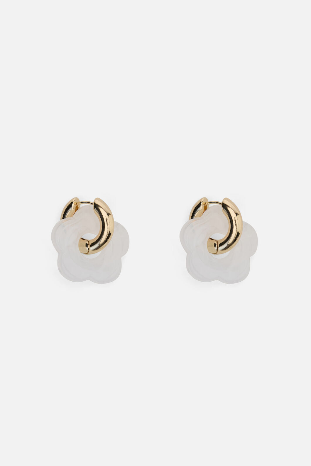 Princess Highway - White Hoop Daisy Earrings - white