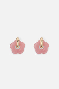 Princess Highway - Pink Hoop Daisy Earrings - pink