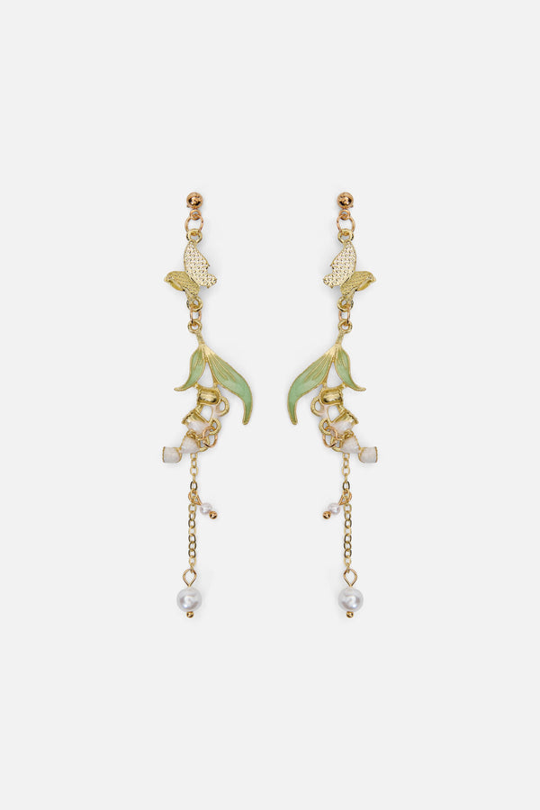 Princess Highway - Butterfly Drop Earrings - gold