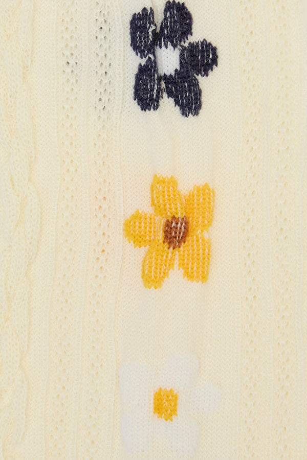 Princess Highway - Cream Flower Chain Sock - cream