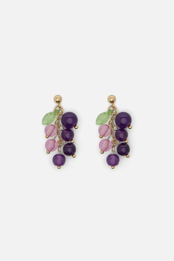 Princess Highway - Purple Grape Earrings - purple