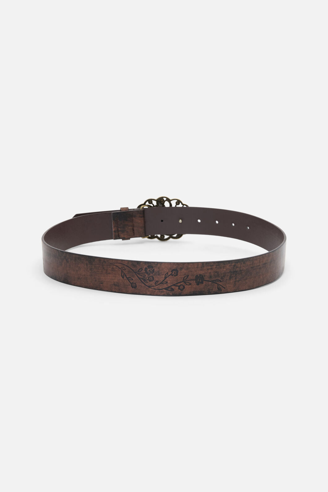 Princess Highway - Bee Buckle Embossed Belt - chocolate