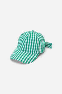 Princess Highway - Gingham Tie Back Cap - green