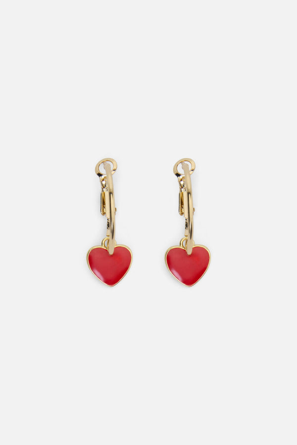Princess Highway - Red Heart Sleeper Earrings - gold