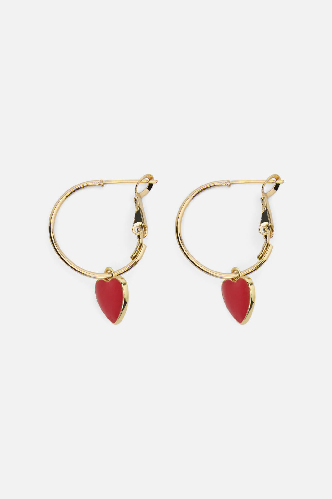 Princess Highway - Red Heart Sleeper Earrings - gold
