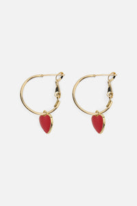 Princess Highway - Red Heart Sleeper Earrings - gold