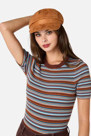 Princess Highway - Tan Faux Suede Baker Boy - tan