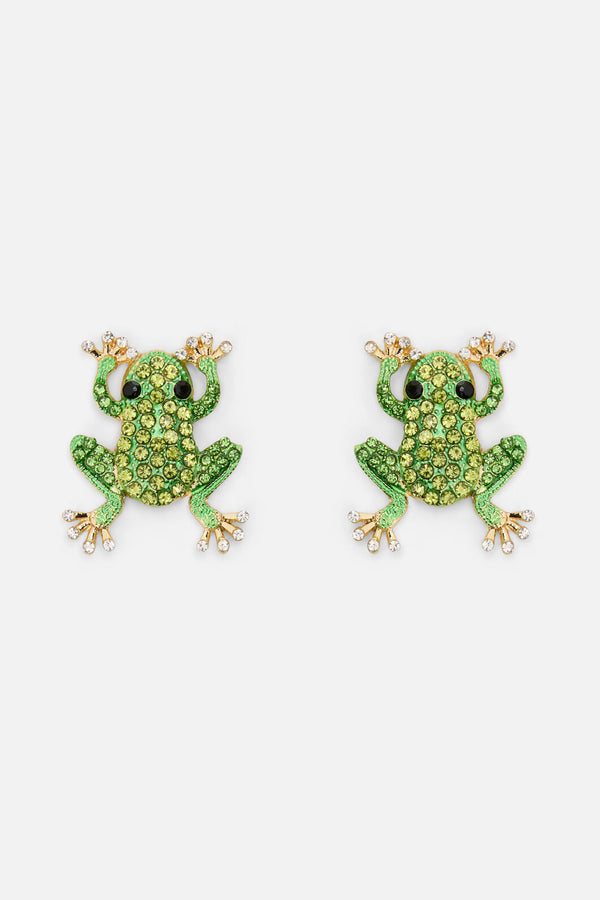 Princess Highway - Sparkle Tree Frog Earrings - green