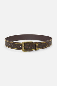 Princess Highway - Chocolate Embossed Stud Belt - chocolate