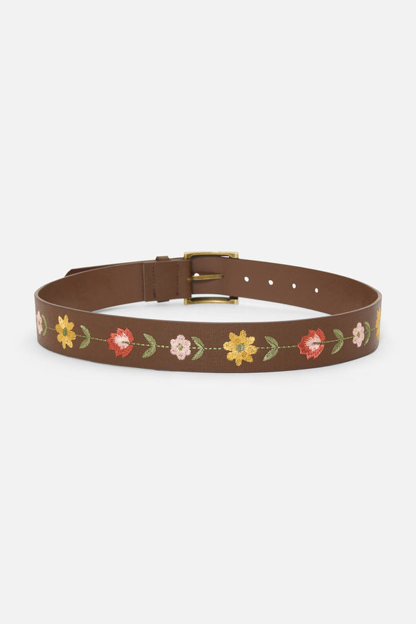 Princess Highway - Embroidered Garden Belt - chocolate