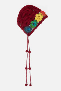 Princess Highway - Knit Flower Bonnet - plum