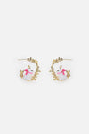 Princess Highway - White Rabbit Hoop Earrings - white