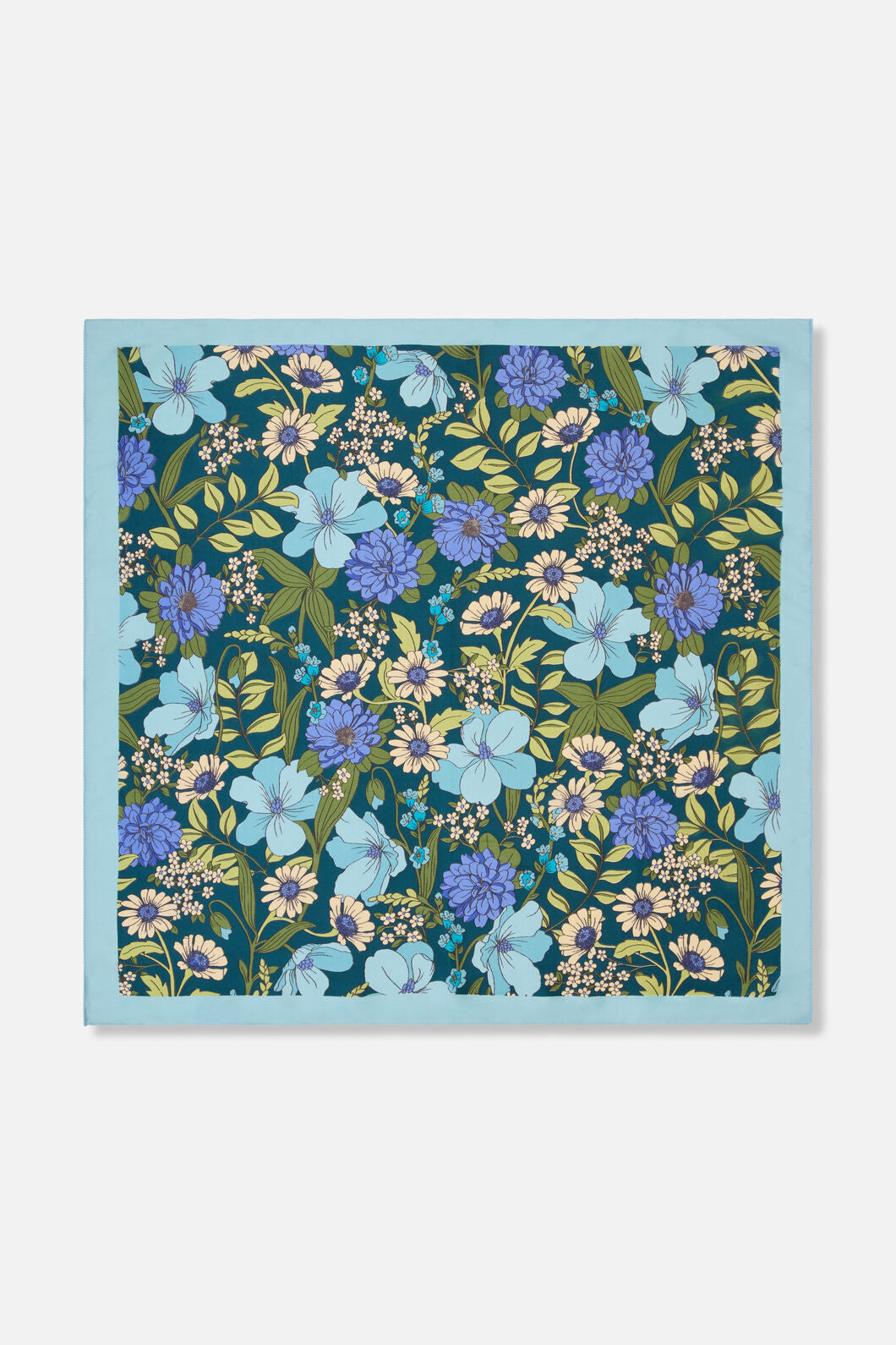Princess Highway - Gloria Floral Satin Scarf - teal
