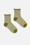 Princess Highway - Olive Check Ankle Sock - olive