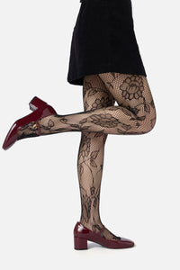 Princess Highway - Black Flower Tights - black