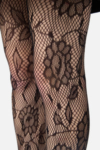 Princess Highway - Black Flower Tights - black