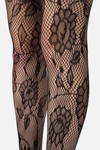 Princess Highway - Black Flower Tights - black