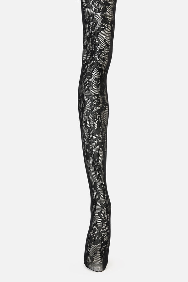 Princess Highway - Black Flower Tights - black