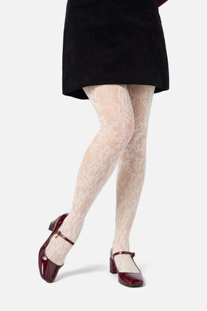 Princess Highway - Cream Flower Tights - cream