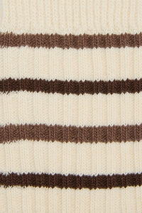 Princess Highway - Rib Stripe Socks - cream-chocolate