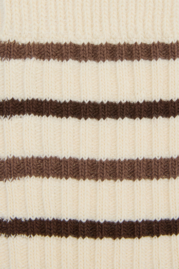 Princess Highway - Rib Stripe Socks - cream-chocolate