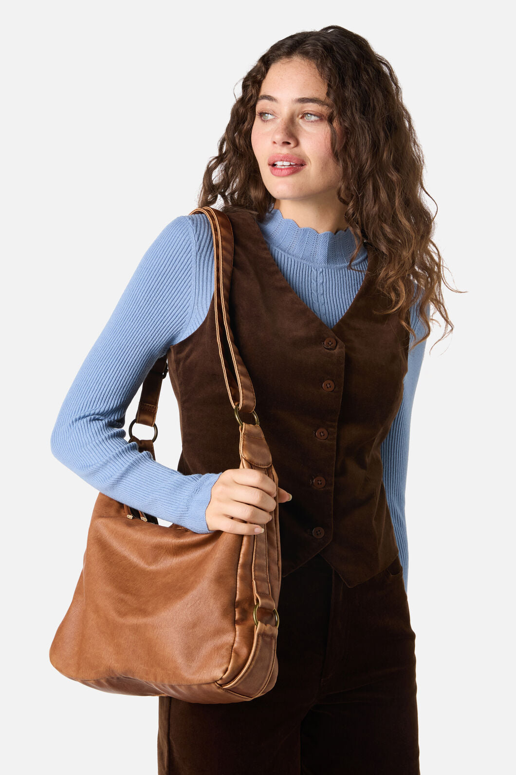 Princess Highway - Vintage Look Slouch Bag - tan