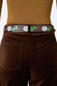 Princess Highway - Beautiful Tooled Belt - chocolate